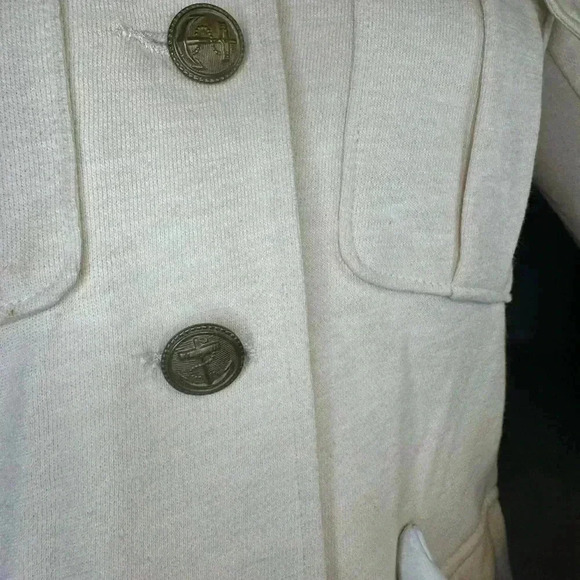 Denim & Supply Ralph Lauren Military Style Jacket cream With Gold Trim Pockets. - Picture 14 of 15